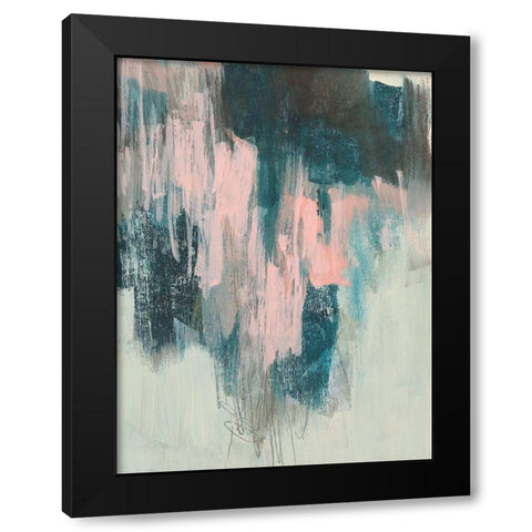 Blush Cascade II Black Modern Wood Framed Art Print by Goldberger, Jennifer