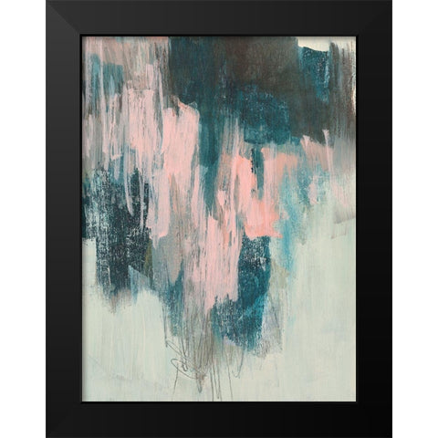 Blush Cascade II Black Modern Wood Framed Art Print by Goldberger, Jennifer