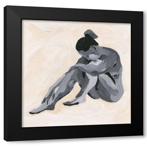 Intimity II Black Modern Wood Framed Art Print with Double Matting by Wang, Melissa