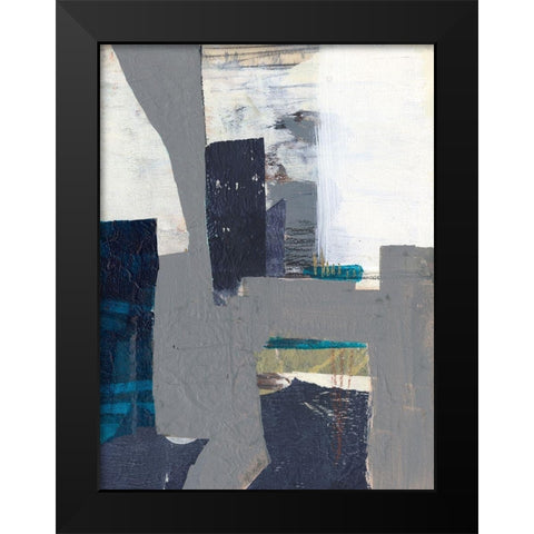 Teal Inset I Black Modern Wood Framed Art Print by Goldberger, Jennifer