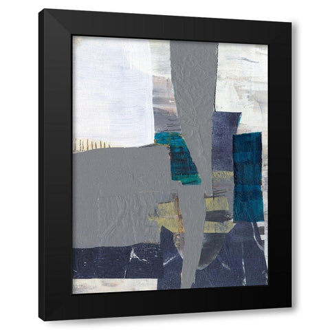 Teal Inset II Black Modern Wood Framed Art Print by Goldberger, Jennifer