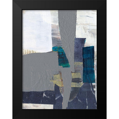 Teal Inset II Black Modern Wood Framed Art Print by Goldberger, Jennifer