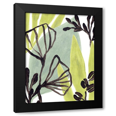 Tropical Collage II Black Modern Wood Framed Art Print with Double Matting by Vess, June Erica