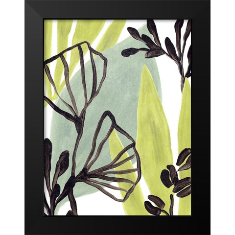 Tropical Collage II Black Modern Wood Framed Art Print by Vess, June Erica