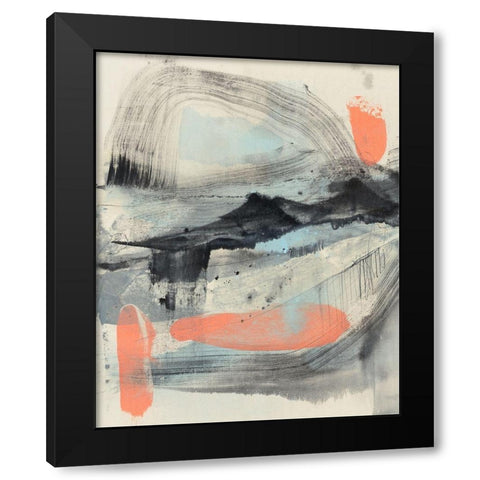 Twisting Range II Black Modern Wood Framed Art Print with Double Matting by Goldberger, Jennifer