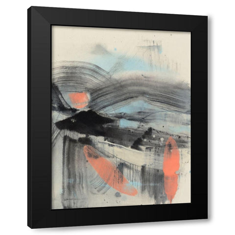 Embellished Twisting Range I Black Modern Wood Framed Art Print by Goldberger, Jennifer