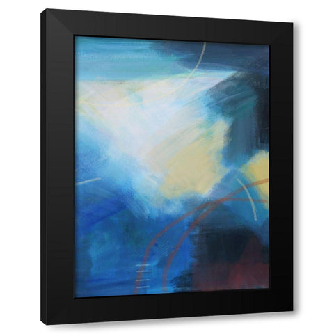 Blue Wash II Black Modern Wood Framed Art Print with Double Matting by Jerry, Alison