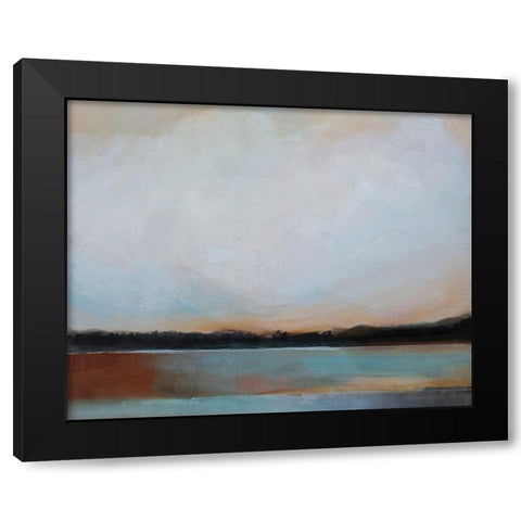 Blue Sunset Black Modern Wood Framed Art Print by Jerry, Alison