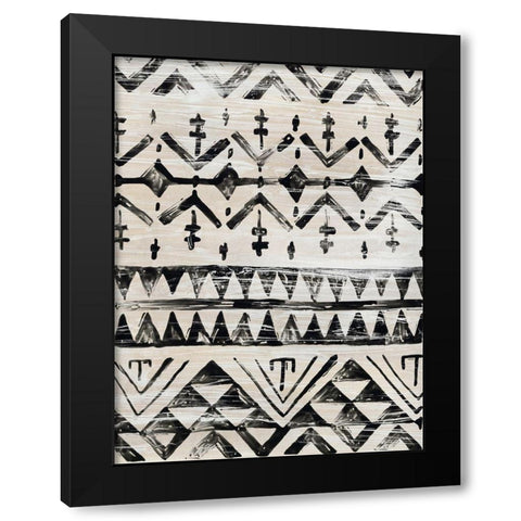 Modern Mudcloth I Black Modern Wood Framed Art Print by Vess, June Erica