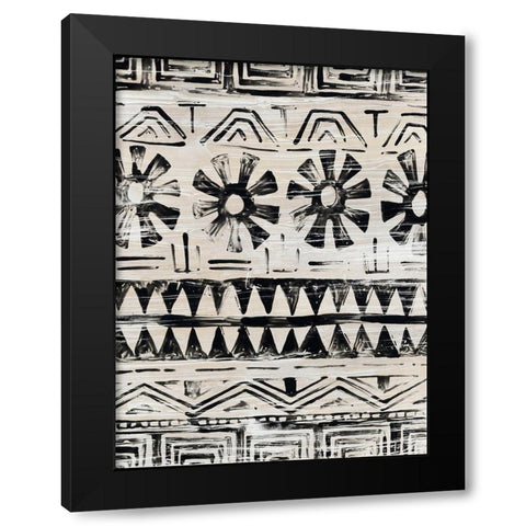 Modern Mudcloth III Black Modern Wood Framed Art Print by Vess, June Erica