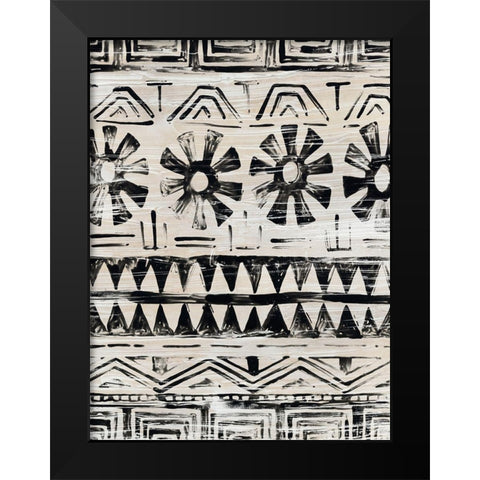 Modern Mudcloth III Black Modern Wood Framed Art Print by Vess, June Erica