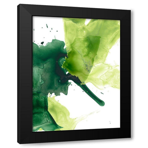 Emerald Swath I Black Modern Wood Framed Art Print with Double Matting by Vess, June Erica