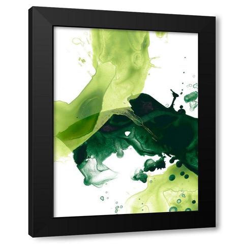 Emerald Swath II Black Modern Wood Framed Art Print by Vess, June Erica