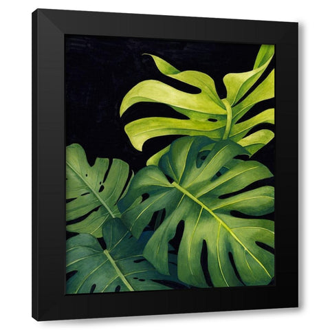 Night Monsteras I Black Modern Wood Framed Art Print with Double Matting by Popp, Grace
