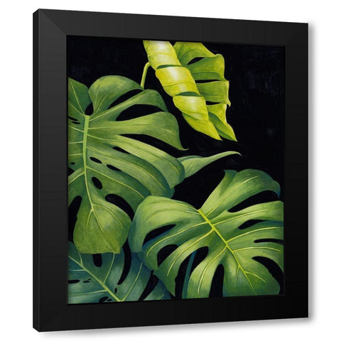 Night Monsteras II Black Modern Wood Framed Art Print by Popp, Grace
