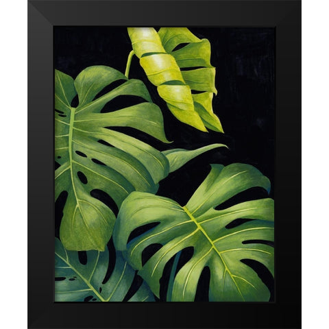 Night Monsteras II Black Modern Wood Framed Art Print by Popp, Grace