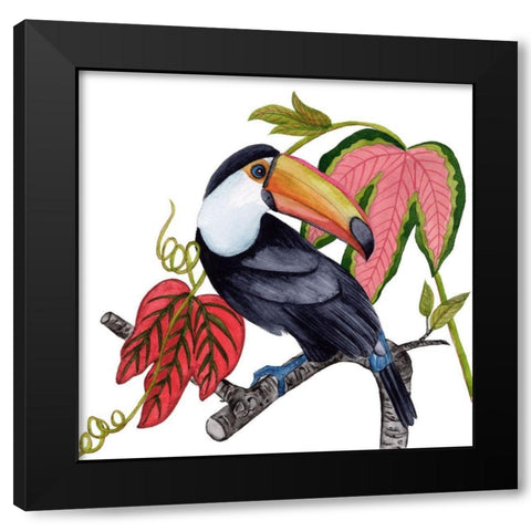 Toco Toucan I Black Modern Wood Framed Art Print with Double Matting by Wang, Melissa