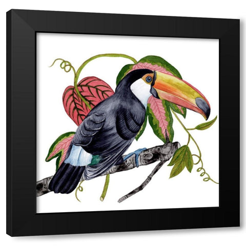 Toco Toucan II Black Modern Wood Framed Art Print with Double Matting by Wang, Melissa
