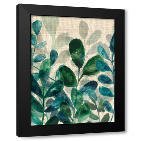 Verdant Sophistication II Black Modern Wood Framed Art Print by Vess, June Erica