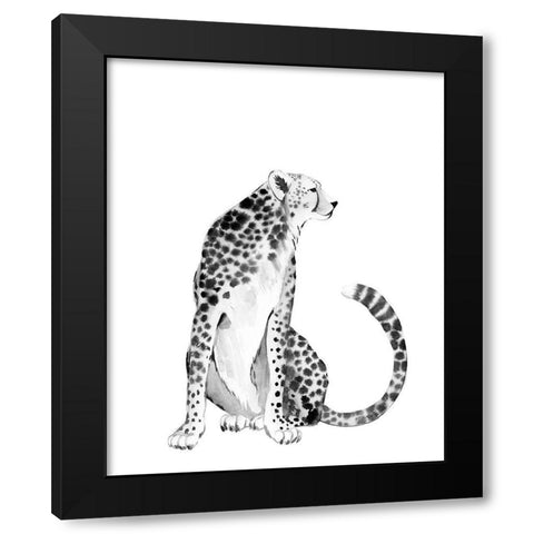 Chrome Cheetah I Black Modern Wood Framed Art Print with Double Matting by Popp, Grace