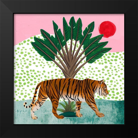 Tiger at Sunrise I Black Modern Wood Framed Art Print by Wang, Melissa