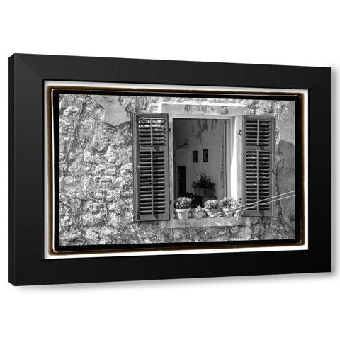 Window View Black Modern Wood Framed Art Print by DeNardo, Laura