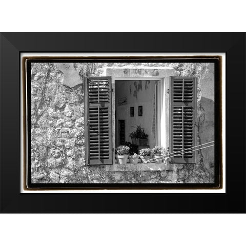 Window View Black Modern Wood Framed Art Print by DeNardo, Laura