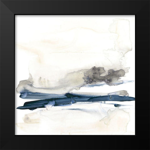 Navy Horizon Line I Black Modern Wood Framed Art Print by Goldberger, Jennifer