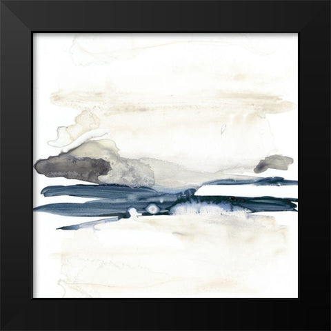 Navy Horizon Line II Black Modern Wood Framed Art Print by Goldberger, Jennifer