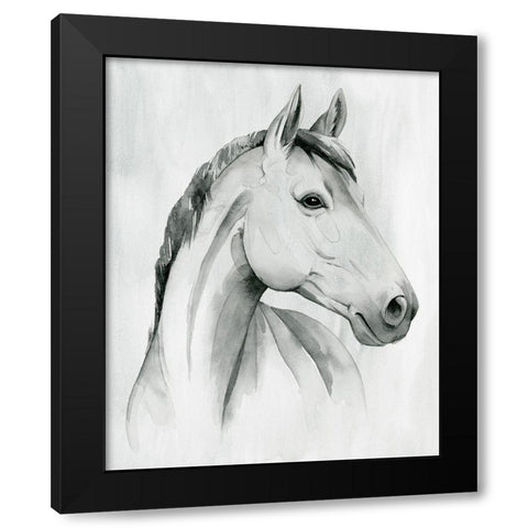 Silver Gelding I Black Modern Wood Framed Art Print by Popp, Grace