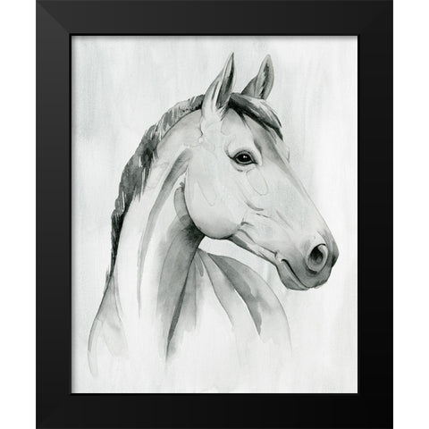 Silver Gelding I Black Modern Wood Framed Art Print by Popp, Grace