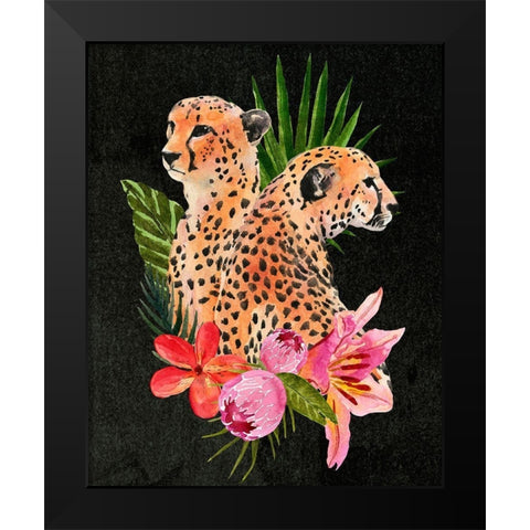 Cheetah Bouquet I Black Modern Wood Framed Art Print by Warren, Annie