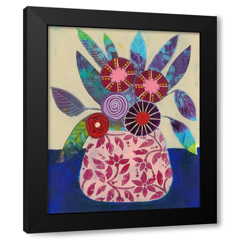 Boheme Floral II Black Modern Wood Framed Art Print by Moore, Regina