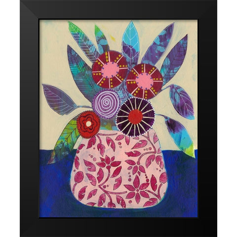 Boheme Floral II Black Modern Wood Framed Art Print by Moore, Regina