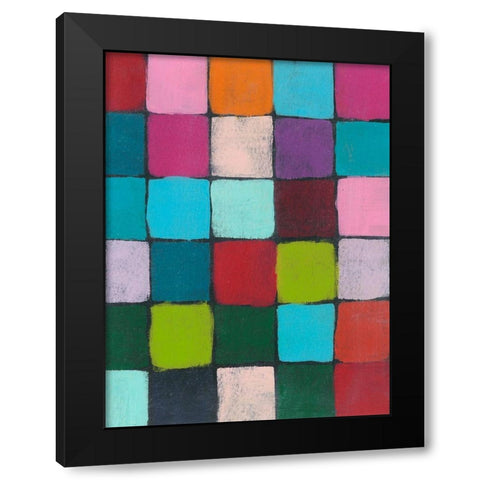 Colorful Harmony I Black Modern Wood Framed Art Print with Double Matting by Moore, Regina