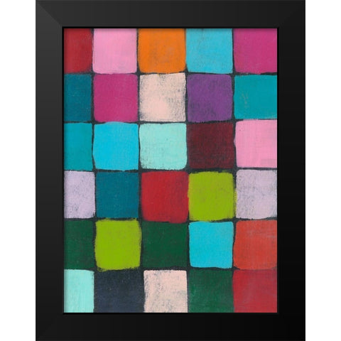 Colorful Harmony I Black Modern Wood Framed Art Print by Moore, Regina