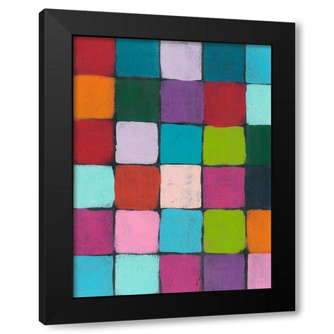 Colorful Harmony II Black Modern Wood Framed Art Print with Double Matting by Moore, Regina