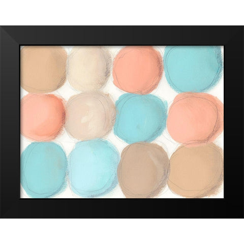 Tranquil Spheres I Black Modern Wood Framed Art Print by Moore, Regina