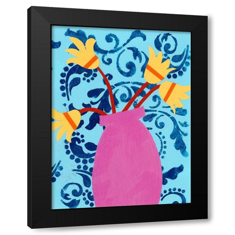 Graphic Vase II Black Modern Wood Framed Art Print with Double Matting by Moore, Regina
