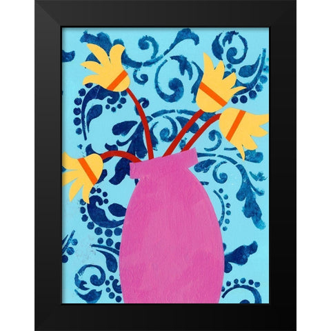 Graphic Vase II Black Modern Wood Framed Art Print by Moore, Regina