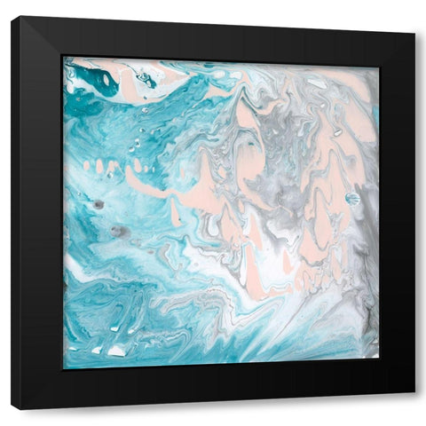 Pastel Swirl I Black Modern Wood Framed Art Print with Double Matting by Holland, J.