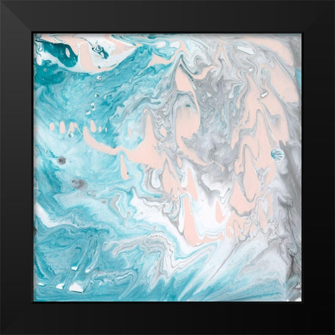 Pastel Swirl I Black Modern Wood Framed Art Print by Holland, J.