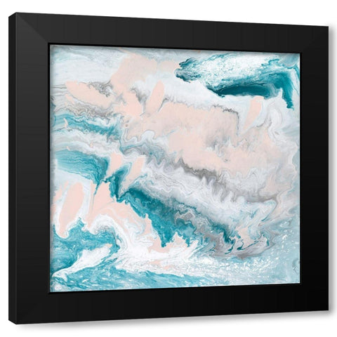 Pastel Swirl II Black Modern Wood Framed Art Print by Holland, J.
