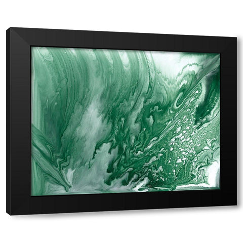Marbled Malachite II Black Modern Wood Framed Art Print by Studio W
