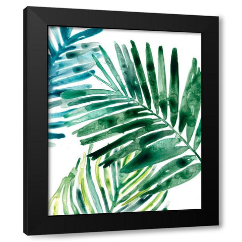 Tropical Leaf Medley II Black Modern Wood Framed Art Print with Double Matting by Vess, June Erica