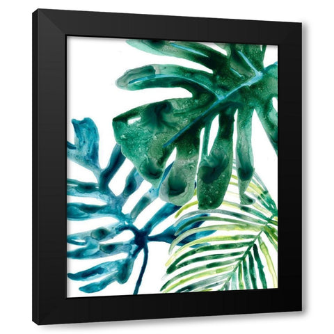 Tropical Leaf Medley III Black Modern Wood Framed Art Print with Double Matting by Vess, June Erica