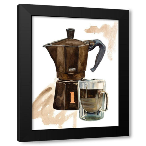 Morning Coffee III Black Modern Wood Framed Art Print with Double Matting by Wang, Melissa