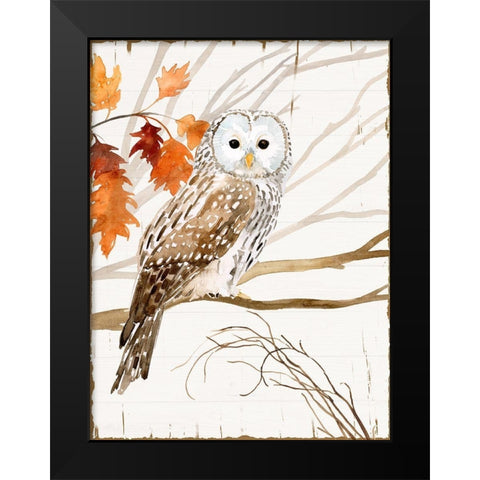 Harvest Owl I Black Modern Wood Framed Art Print by Borges, Victoria