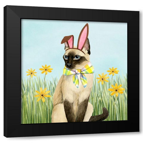 Easter Cats II Black Modern Wood Framed Art Print with Double Matting by Popp, Grace