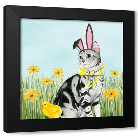 Easter Cats III Black Modern Wood Framed Art Print by Popp, Grace